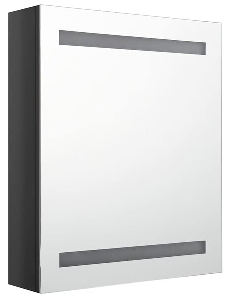 LED koupelnová skříňka se zrcadlem zářivě černá 50 x 14 x 60 cm 326481