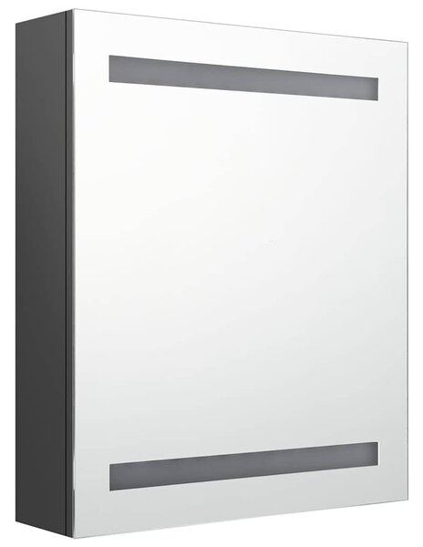 LED koupelnová skříňka se zrcadlem šedá 50 x 14 x 60 cm 326482