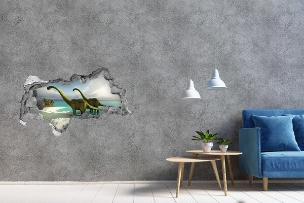 Díra 3D fototapeta nálepka Dinozaury na pláži nd-b-19541737