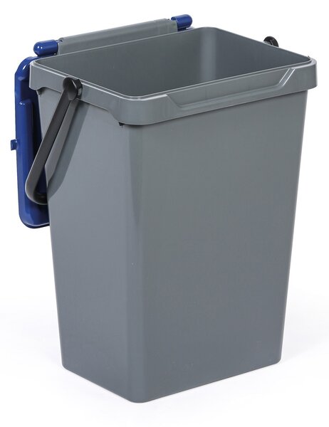 Plastový odpadkový koš pro třídění odpadu, šedá + modrá, 35 l