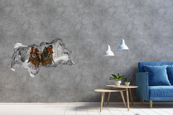 Díra 3D fototapeta na stěnu nálepka Sáně jízda nd-b-2040234