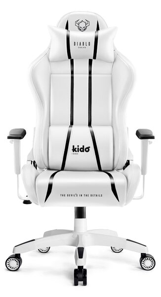 Dětská herní židle Kido by Diablo X-One 2.0: bílo-černá
