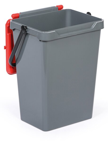 Plastový odpadkový koš pro třídění odpadu, šedá + červená, 35 l
