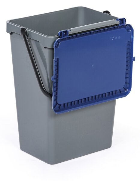 Plastový odpadkový koš pro třídění odpadu, šedá + modrá, 35 l