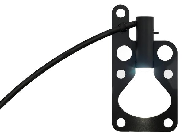 Axolight Bul-bo, industriální stojací lampa se stmívačem, 15,3W LED 2700K, černá, výška 233cm
