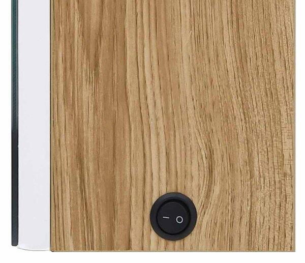 LED koupelnová skříňka se zrcadlem bílá a dub 80 x 12 x 68 cm 326516