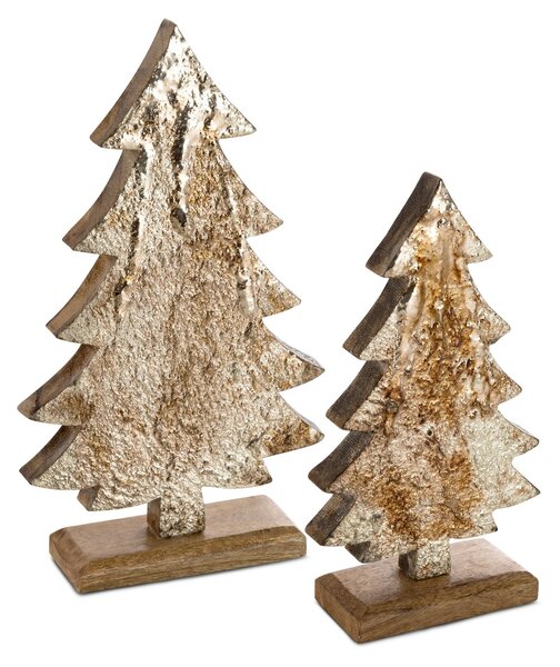 DEKORAČNÍ FIGURKA WOOD1 SADA 2KS 12X21 CM VÍCEBAREVNÁ