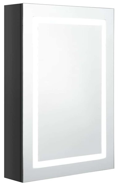 LED koupelnová skříňka se zrcadlem zářivě černá 50 x 13 x 70 cm 326489