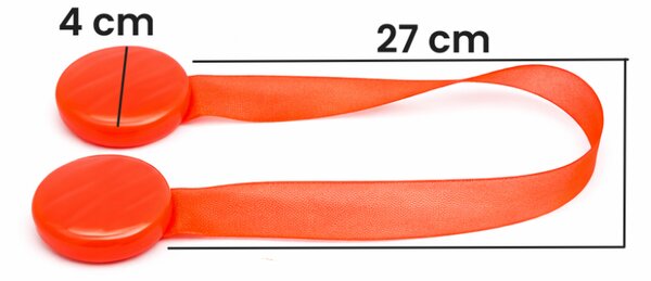 Magnetické spony na závěsy 2 ks - neonově oranžové
