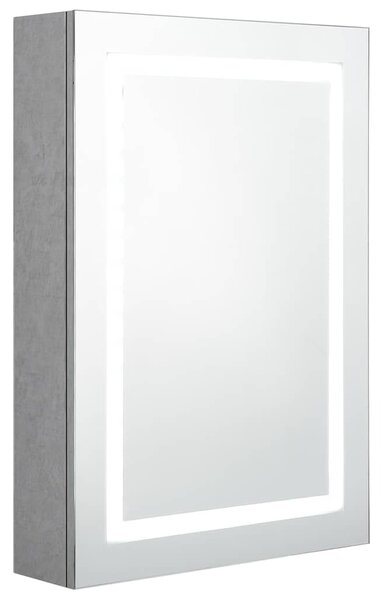 LED koupelnová skříňka se zrcadlem betonově šedá 50x13x70 cm 326488