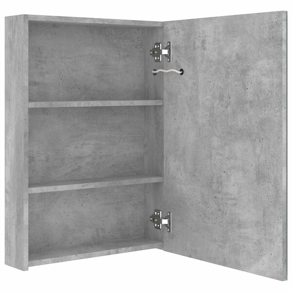 LED koupelnová skříňka se zrcadlem betonově šedá 50x13x70 cm 326488