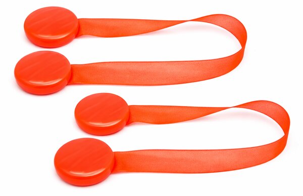 Magnetické spony na závěsy 2 ks - neonově oranžové
