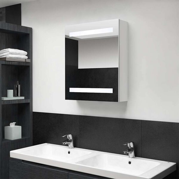 LED koupelnová skříňka se zrcadlem zářivě bílá 50 x 14 x 60 cm 326486