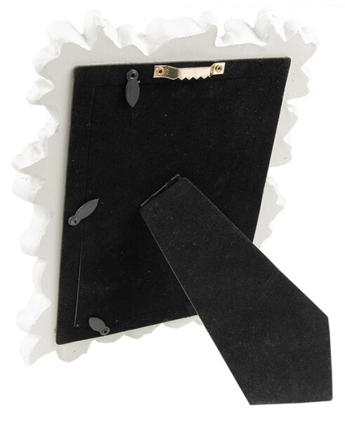 Bílý dřevěný fotorámeček Gijsberta s květinovým motivem – 10x15 cm