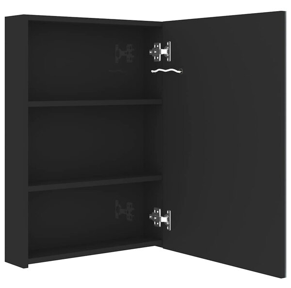 LED koupelnová skříňka se zrcadlem zářivě černá 50 x 13 x 70 cm 326489