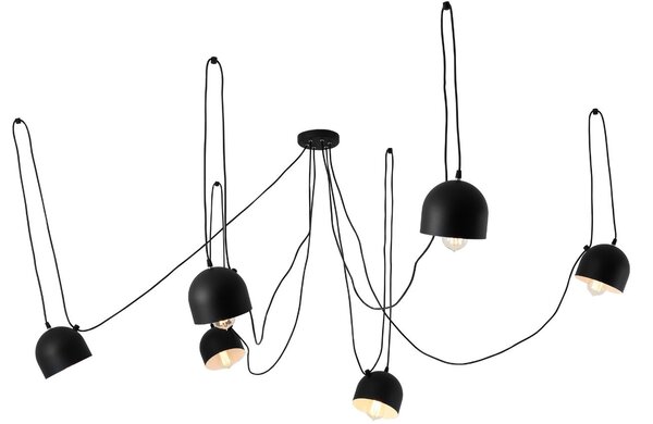 Nordic Design Černé kovové závěsné světlo Pop 6