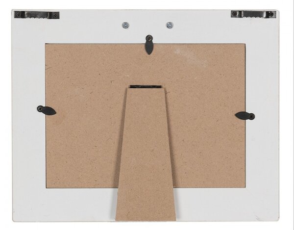 Bílý dřevěný fotorámeček Staas s andělskými křídly a s patinou – 18x13 cm