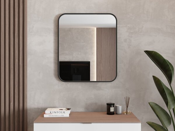 Designové zrcadlo Simple Black 70×60 / 80×60 – montáž na výšku i šířku | Lavedo by Aplomo Rozměr: 70cm