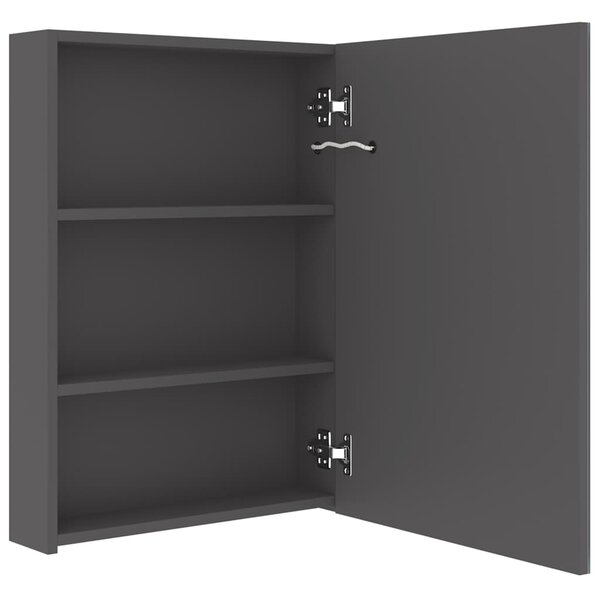 LED koupelnová skříňka se zrcadlem šedá 50 x 13 x 70 cm 326497