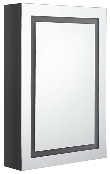 LED koupelnová skříňka se zrcadlem zářivě černá 50 x 13 x 70 cm 326489