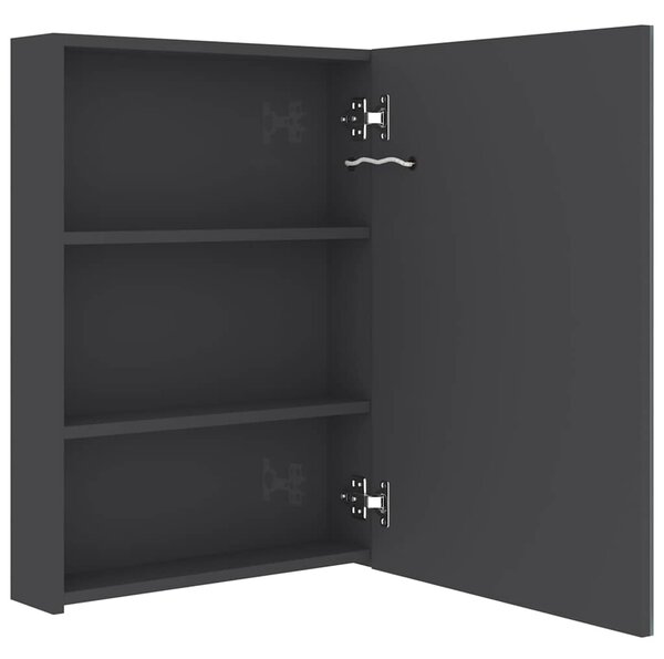 LED koupelnová skříňka se zrcadlem zářivě šedá 50 x 13 x 70 cm 326498