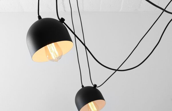 Nordic Design Černé kovové závěsné světlo Pop 6