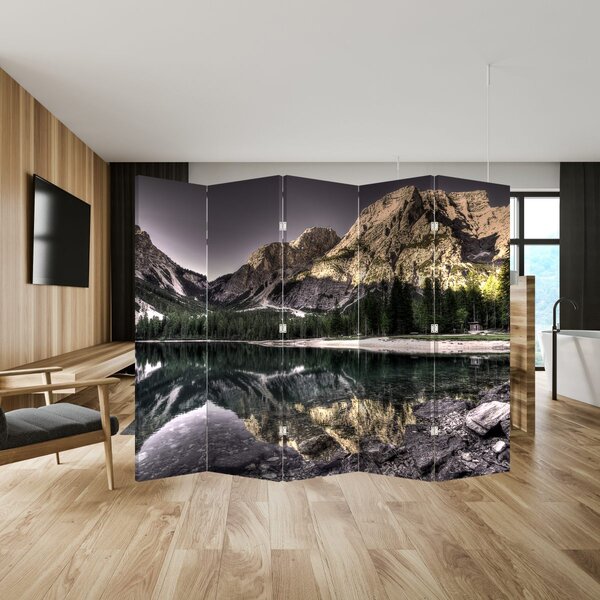 Paraván - Jezero v horách (210x170 cm)