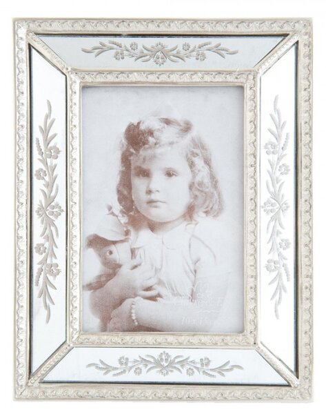 Stříbrný fotorámeček Pauline ve vintage stylu – 10x15 cm
