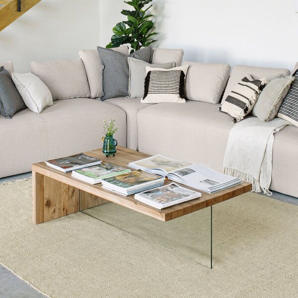 --25 % Dny MOMENTI– Masivní dubový konferenční stolek Kave Home Tulsi 120 x 70 cm