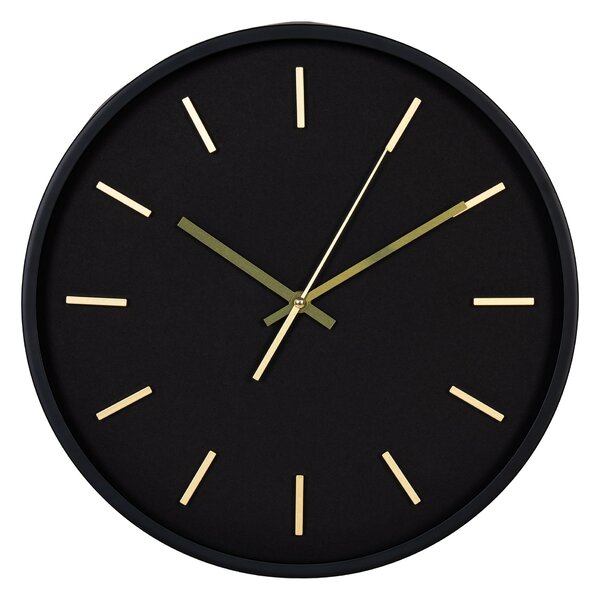 House Nordic Nástěnné hodiny, černé, tichý chod\nø35 cm (Černá)