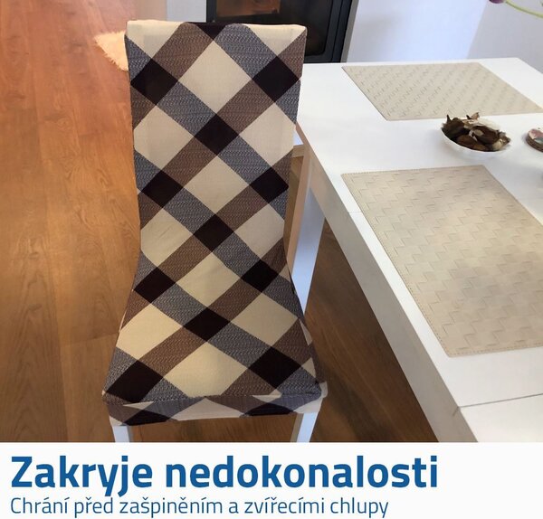 Elastický potah na židli - hnědý