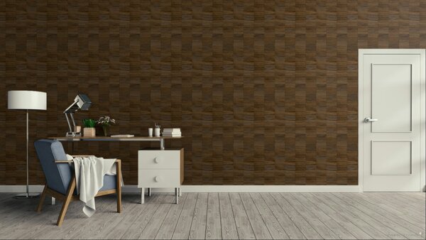 Geometrická vliesová tapeta na zeď, červená, hnědá, pruhy, SY27535, Serenity, Decoprint