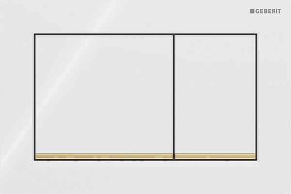 Geberit Omega20 splachovací tlačítko pro WC bílá-zlatá 115.080.KK.1