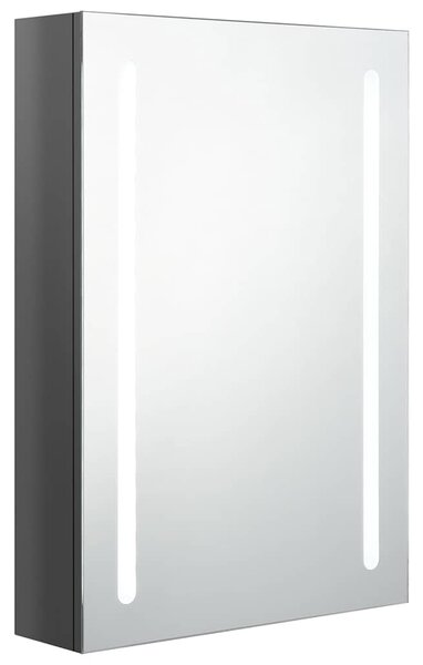 LED koupelnová skříňka se zrcadlem zářivě šedá 50 x 13 x 70 cm 326498