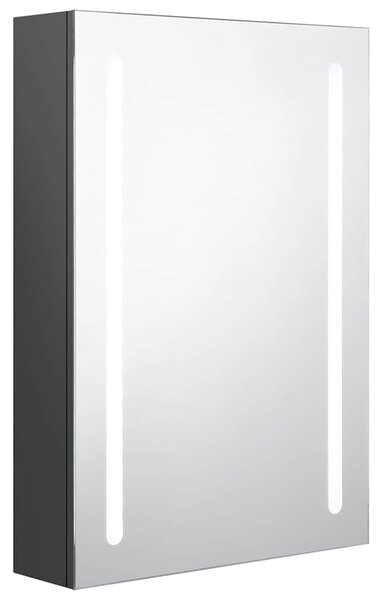 LED koupelnová skříňka se zrcadlem šedá 50 x 13 x 70 cm 326497