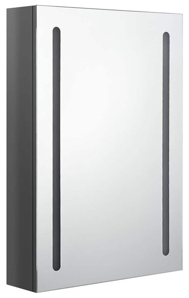 LED koupelnová skříňka se zrcadlem zářivě šedá 50 x 13 x 70 cm 326498