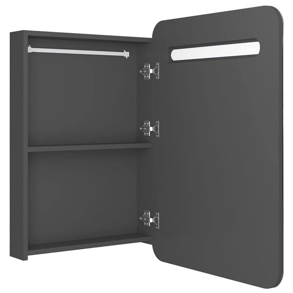 LED koupelnová skříňka se zrcadlem šedá 60 x 11 x 80 cm 326505