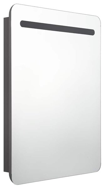 LED koupelnová skříňka se zrcadlem šedá 60 x 11 x 80 cm 326505