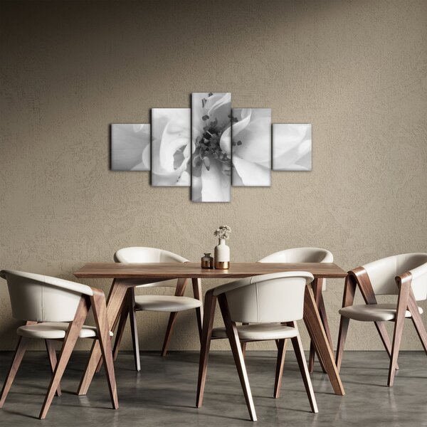Obraz - Květ, černobílá (125x70 cm)