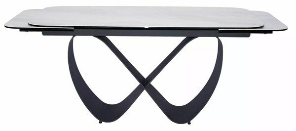 Signal Rozkládací jídelní stůl Infinity 160/240 cm bílý mramor/černý