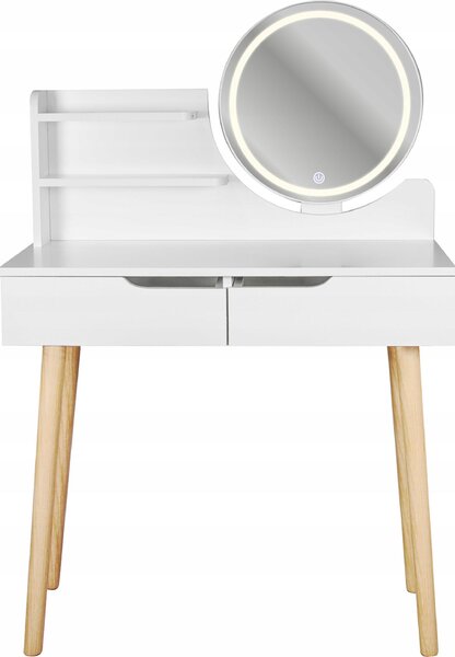 JUMI Toaleta s LED zrcadlem SCANDI cosmetic Skandinávský loft bílá