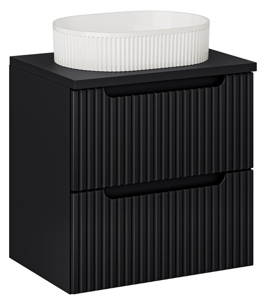Comad Koupelnová skříňka s deskovým umyvadlem Nova Black 60 černá