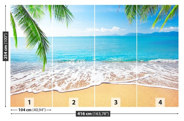 Fototapeta Palma a pláž 104x70