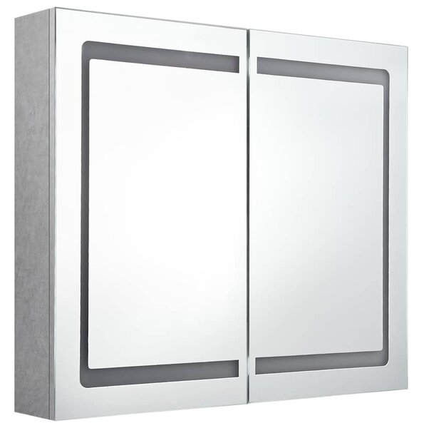 LED koupelnová skříňka se zrcadlem betonově šedá 80x12x68 cm 326511