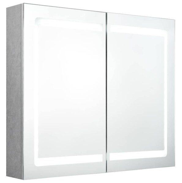 LED koupelnová skříňka se zrcadlem betonově šedá 80x12x68 cm 326511