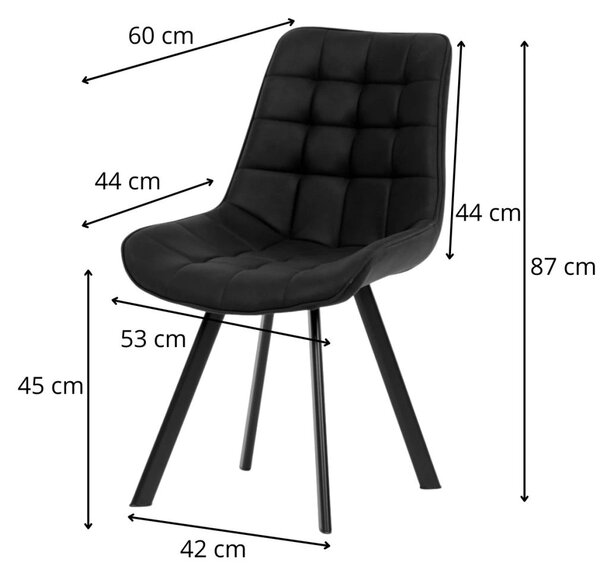 Vikio Jídelní set pro 6 osob 180x90 cm dub noha U černá židle VJS158-6C-S