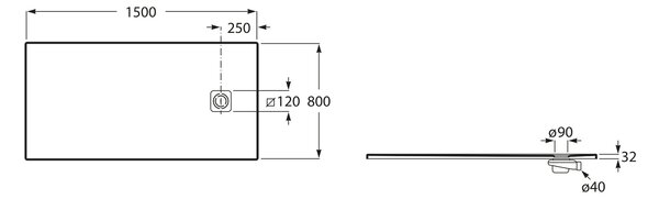Roca Magma obdélníková sprchová vanička 150x80 cm bílá APE015DC32003100