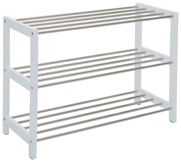 REGÁL NA BOTY, barvy stříbra, bílá, 77,8/55.8/34.4 cm Carryhome - Online Only šatny & botníky, Online Only