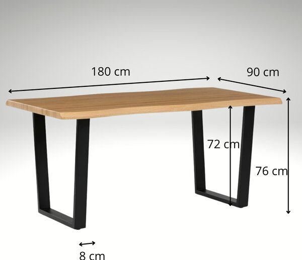 Vikio Jídelní set pro 8 osob 180x90 cm dub noha U šedá židle VJS158-8S-S