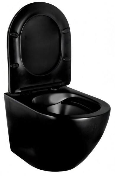 Hydroland Závěsná WC mísa se SoftClose sedátkem Karat, černá